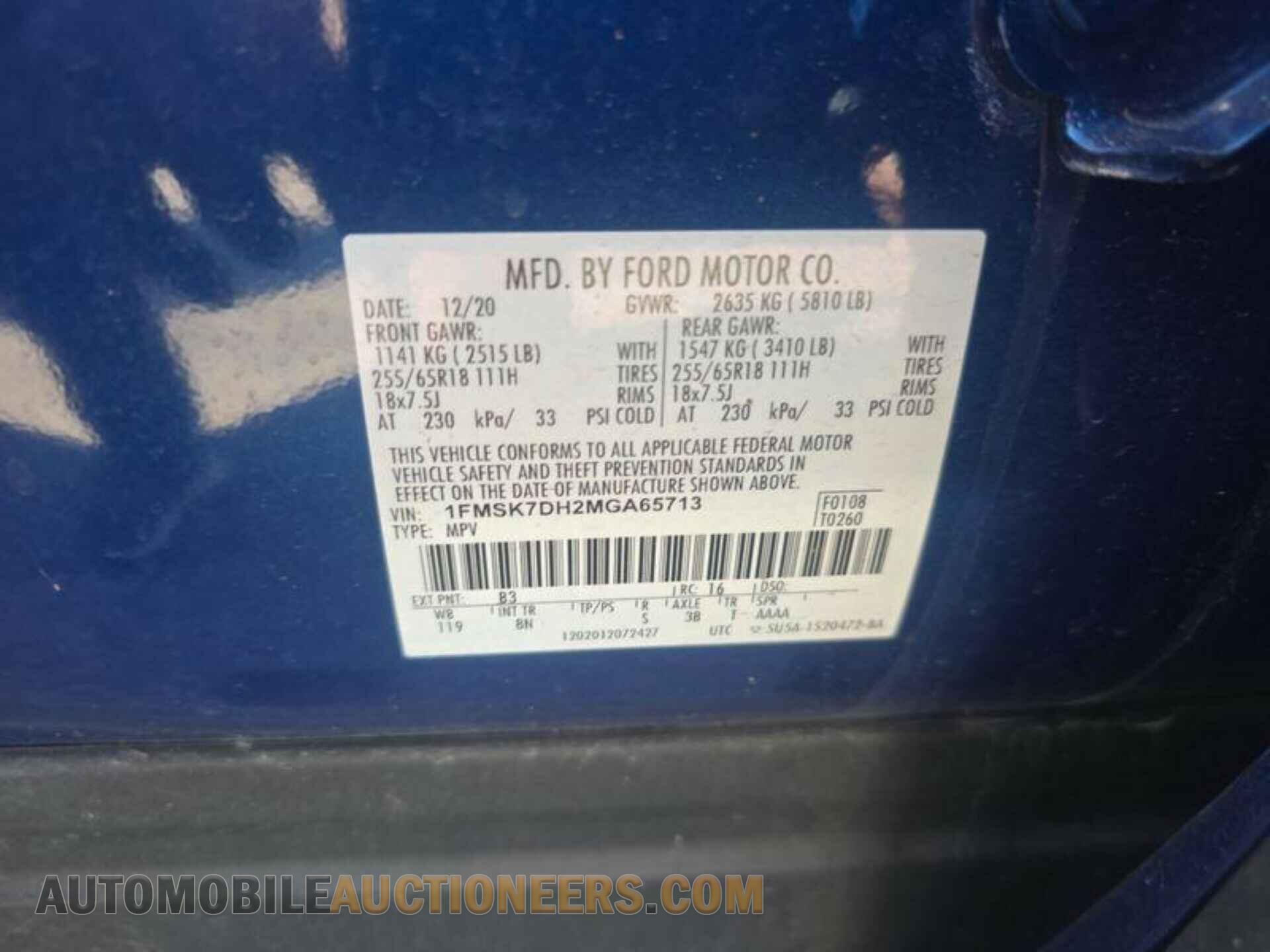 1FMSK7DH2MGA65713 FORD EXPLORER 2021