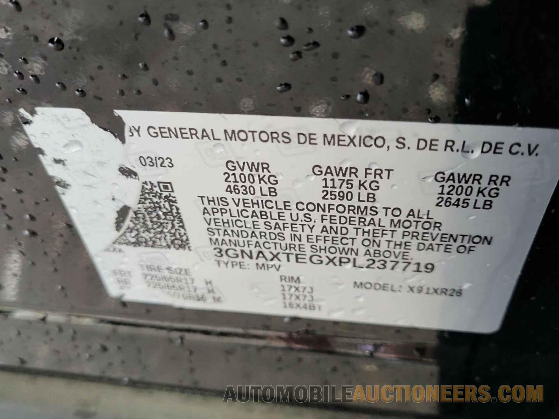 3GNAXTEGXPL237719 CHEVROLET EQUINOX 2023