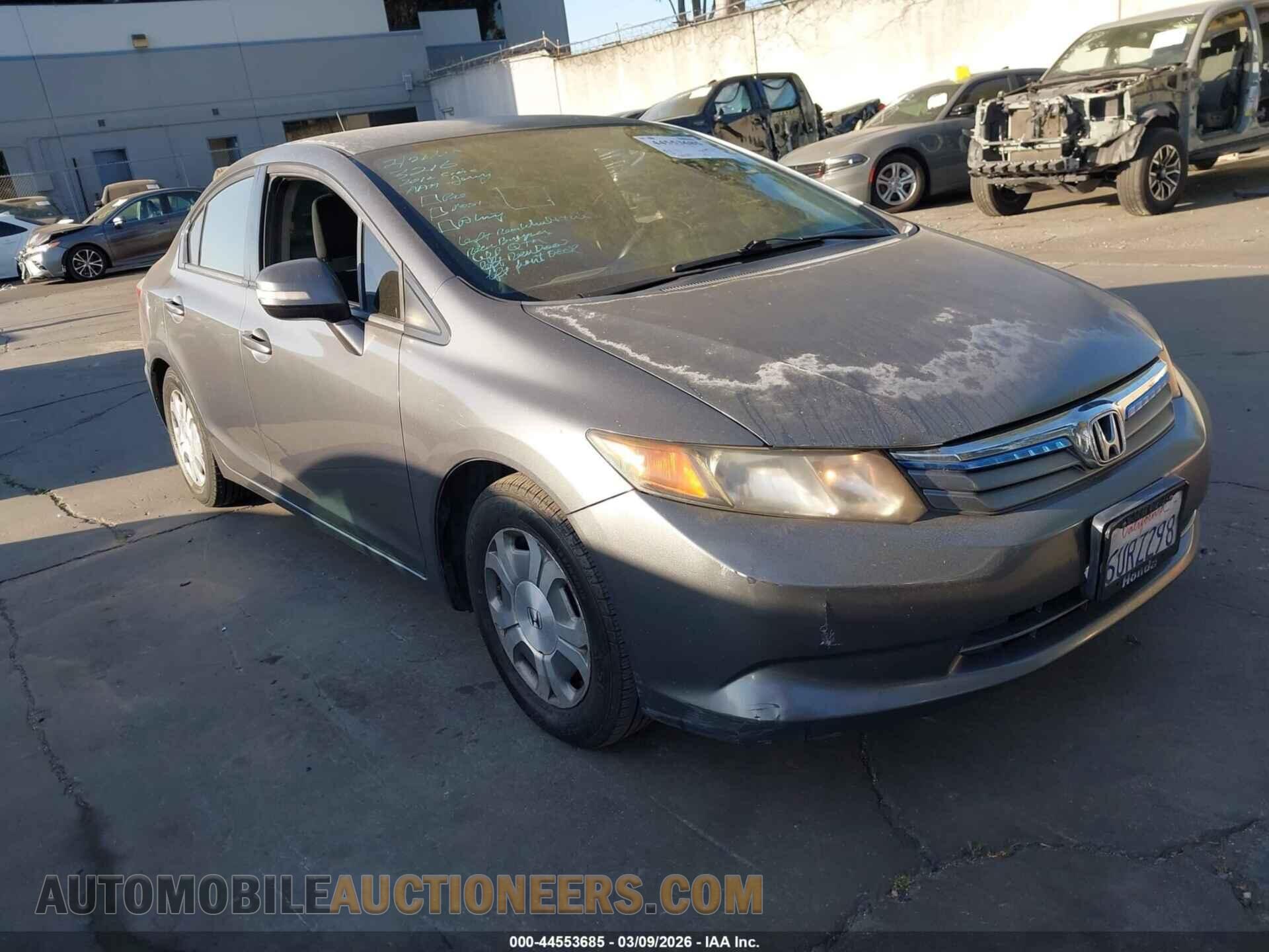 JHMFB4F21CS005753 HONDA CIVIC HYBRID 2012