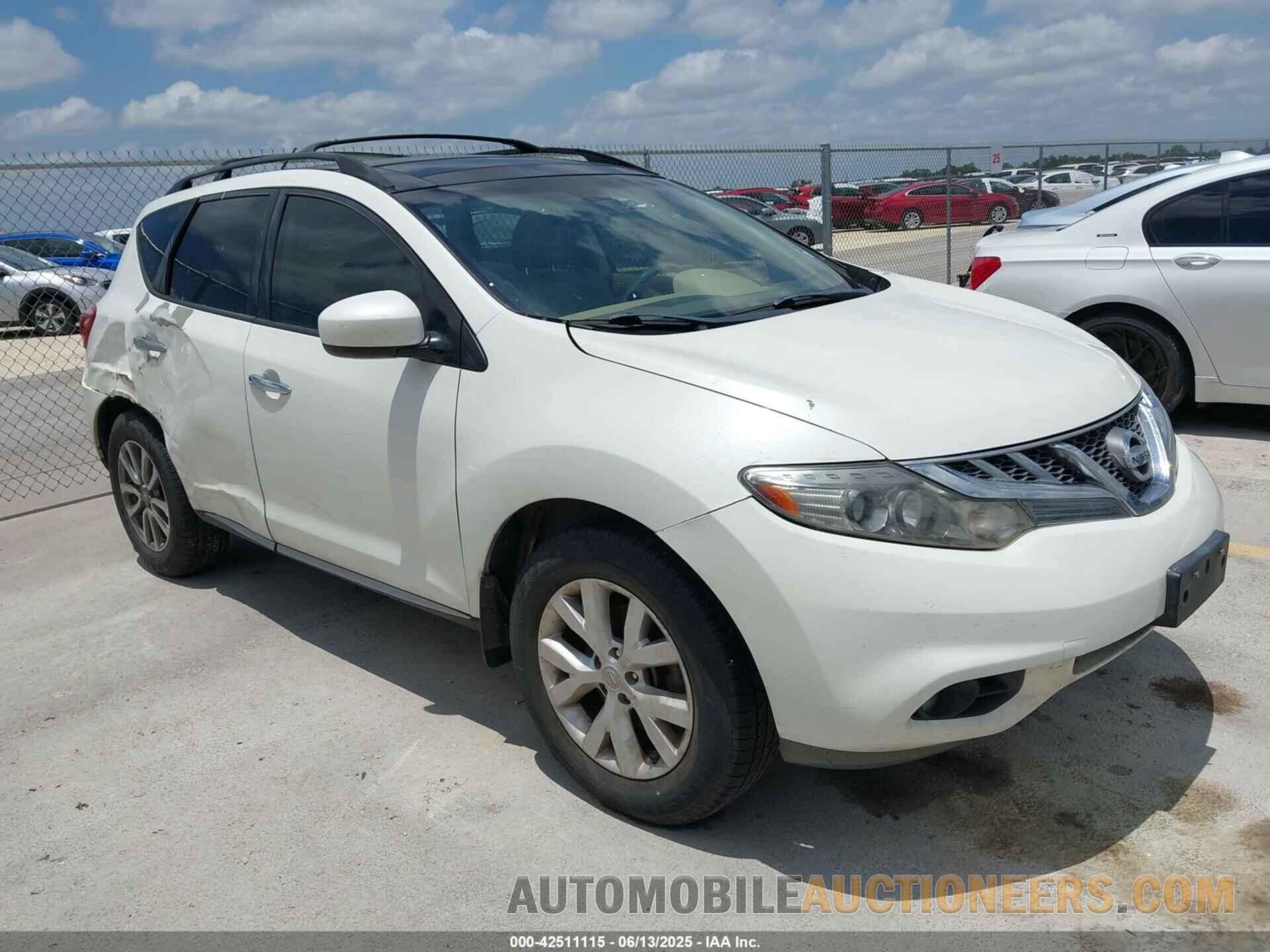 JN8AZ1MUXDW207368 NISSAN MURANO 2013